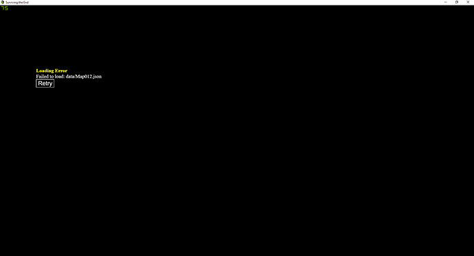 Loading Error - Failed to load data Map012.json (Retry)
