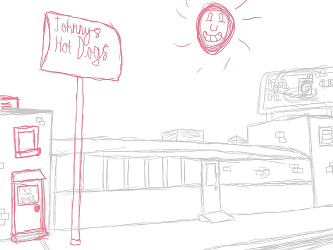 Johnny's Hot Dogs Sketch