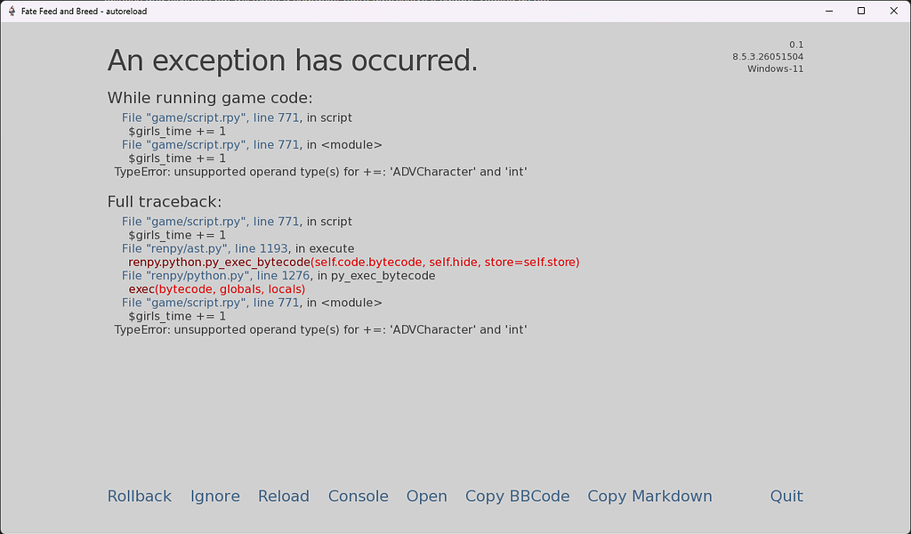 I need help on renpy error - Game Engines - Weight Gaming